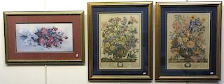 Framed Vintage Calendar Flower Prints And Glynda Turkey Print
