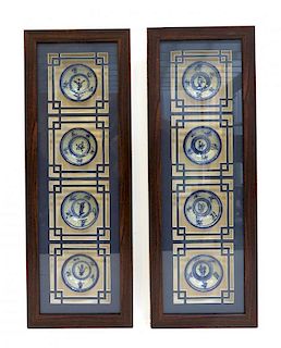 Pair Of  Shadowbox Framed Soy Dishes