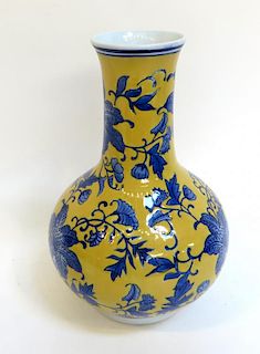 Blue And Yellow Gourd Vase