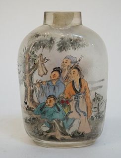 Reverse Glass Painted Snuff Bottle