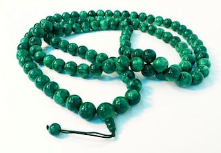 Green Jade Bead Mala Necklace