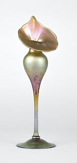 A Steuben gold Aurene Jack-in-the-pulpit vase