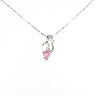 K14WG Pink Sapphire Necklace