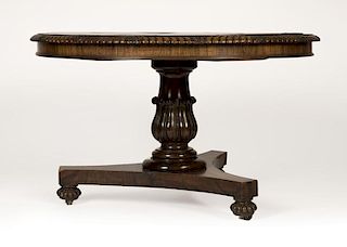 An American rosewood pedestal table