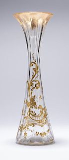 A Baccarat enameled art glass vase