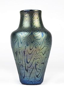 An L.C. Tiffany Favrile Damascene art glass vase