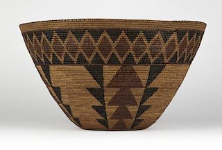 A large Mono/Paiute polychrome basket