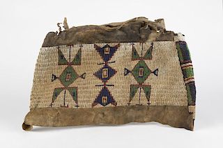 A Plains Indian beaded possible bag