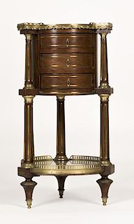 A Louis XVI-style gilt bronze-mounted end table