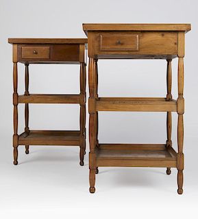A pair of French beechwood wine stands