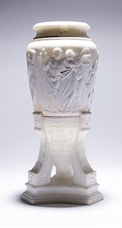 A Neoclassical-style carved alabaster urn