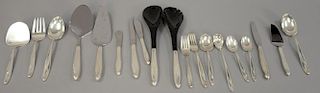Reed & Barton group to include a Reed & Barton sterling silver flatware set to with 9 knives, 9 dinner forks, 8 salad forks, 8 berry...