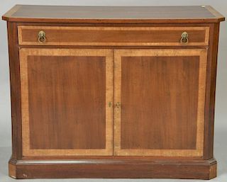 Inlaid mahogany server with pull out side slides. ht. 34 in.; wd. 44 in.; dp. 21 in.