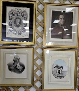 Four portrait lithographs, Presidents of America the People's Choice, Published by William Fitch, lithograph; Kellogg Hartford CT Ge...