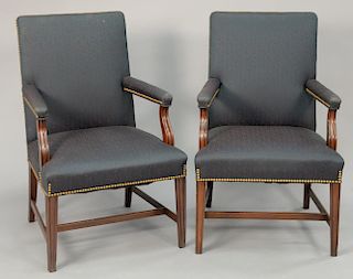 Pair of Kittinger Old Dominion mahogany armchairs.