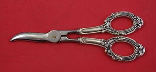 Sterling Silver Grape Shears WS w/ flowers and leaf design on handle 7"