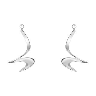 Mobius by Georg Jensen Sterling Silver Earrings Drop Swirl - New