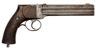 Rare Square Butt Charles Lancaster Four-Shot Pistol 
