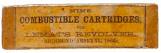 Packet of Nine Combustible Cartridges for LeMat's Revolver 