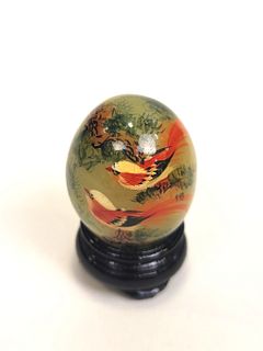 Chinese Chinoiserie Enamelware Egg With Stand 