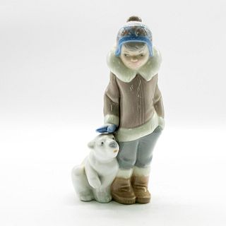 Eskimo Boy With Pet 1005238 - Lladro Porcelain Figurine