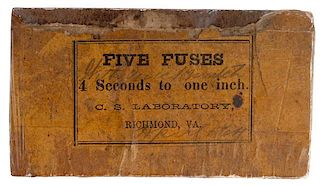 Box of Richmond Arsenal Cannon Fuses Recovered from Fort Fisher, North Carolina 