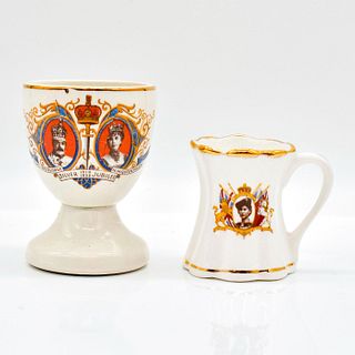 2pc British Royalty Commemorative Egg Cup and Mini Mug