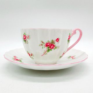 2pc Shelley England Cup and Saucer, Bridal Rose