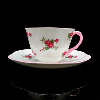 2pc Shelley England Cup and Saucer, Bridal Rose
