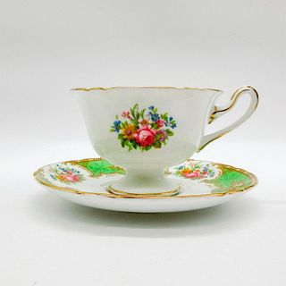 2pc Shelley England Cup and Saucer, Duchess Green