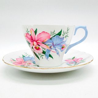 2pc Shelley England Cup and Saucer, Orchid