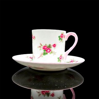 2pc Shelley England Demitasse Cup and Saucer, Bridal Rose
