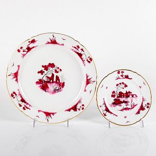2pc Shelley England Plates, Pink Castle