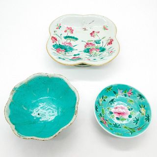 3pc Chinese Decorative Lotus Bowls
