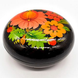 Russian Miniature Enamel Box, Floral