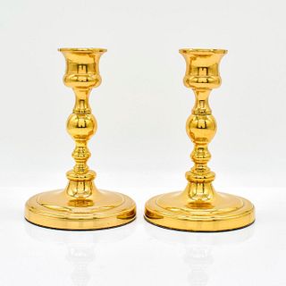 Pair of Carolina Brass Candlestick Holders