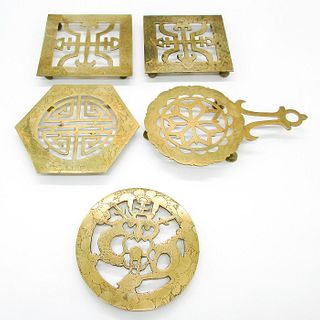 5pc Chinese Brass Trivets