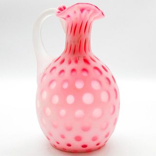 Vintage American Matte Glass Bud Vase White Pink