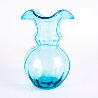 Vintage Aqua Blue Glass Vase
