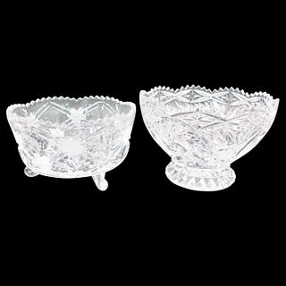 2pc Decorative Glass Footed Vase