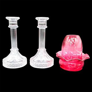3pc Glass Candle Holders