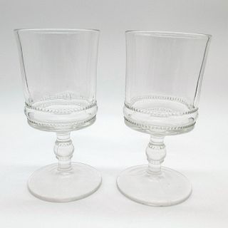 2pc Pressed Glass Water Goblets Glassware