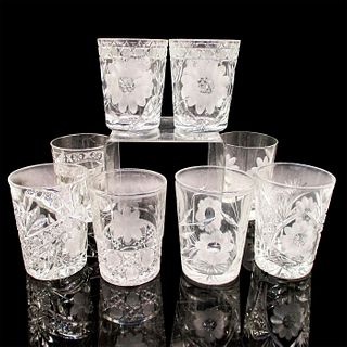 8pc Vintage Etched Whiskey Glasses