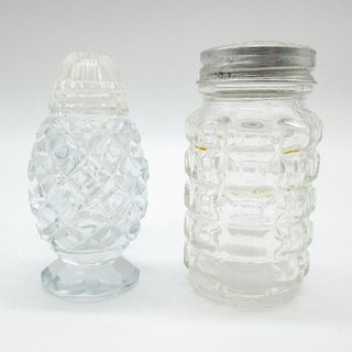 2pc Decorative Glass Salt Pepper Shakers