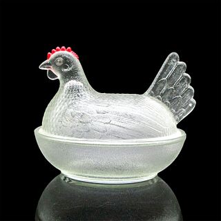 Indiana Pressed Glass Hen on Nest Bowl