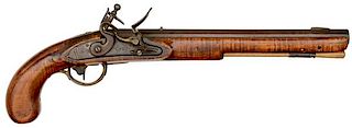 Kentucky Style Flintlock Pistol, John Williams 1812 