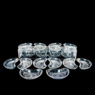 Set of 12 Val Saint Lambert Crystal Serving Plates