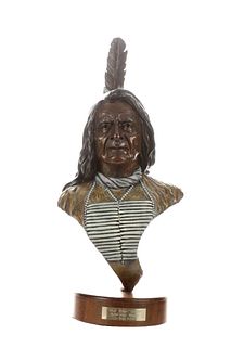 Ralph Roybal (1955-) "Red Cloud" Bronze c. 1986