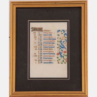 A Framed Illuminated Manuscript