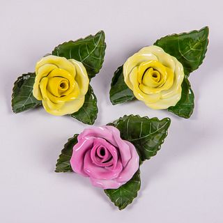 Three Herend Porcelain Decorative Roses